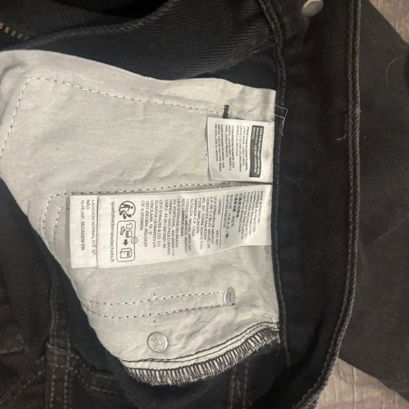 LEVI’S RIBCAGE WIDE LEG WOMEN'S JEANS BLACK 24W GREAT CONDITION - Picture 9 of 16